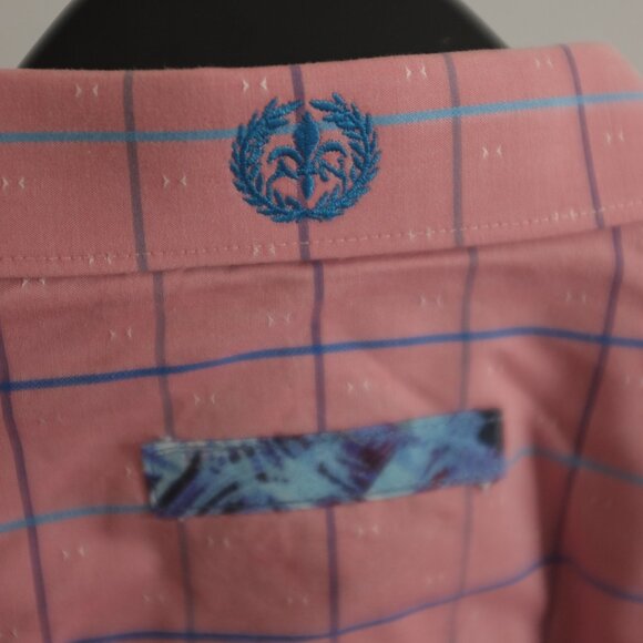 COPY - Au Noir salmon checks dress shirt size 6 or 2XL - Picture 7 of 11